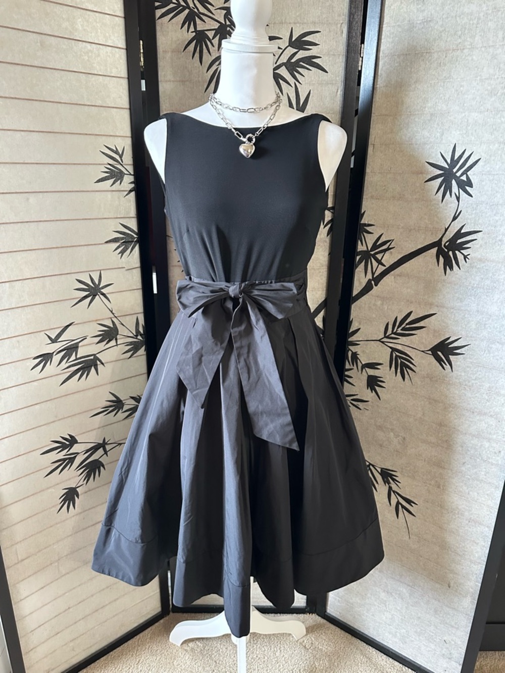 Lauren Ralph Lauren Black Fit & Flare Scoop Neck Bow Pocket Dress 2